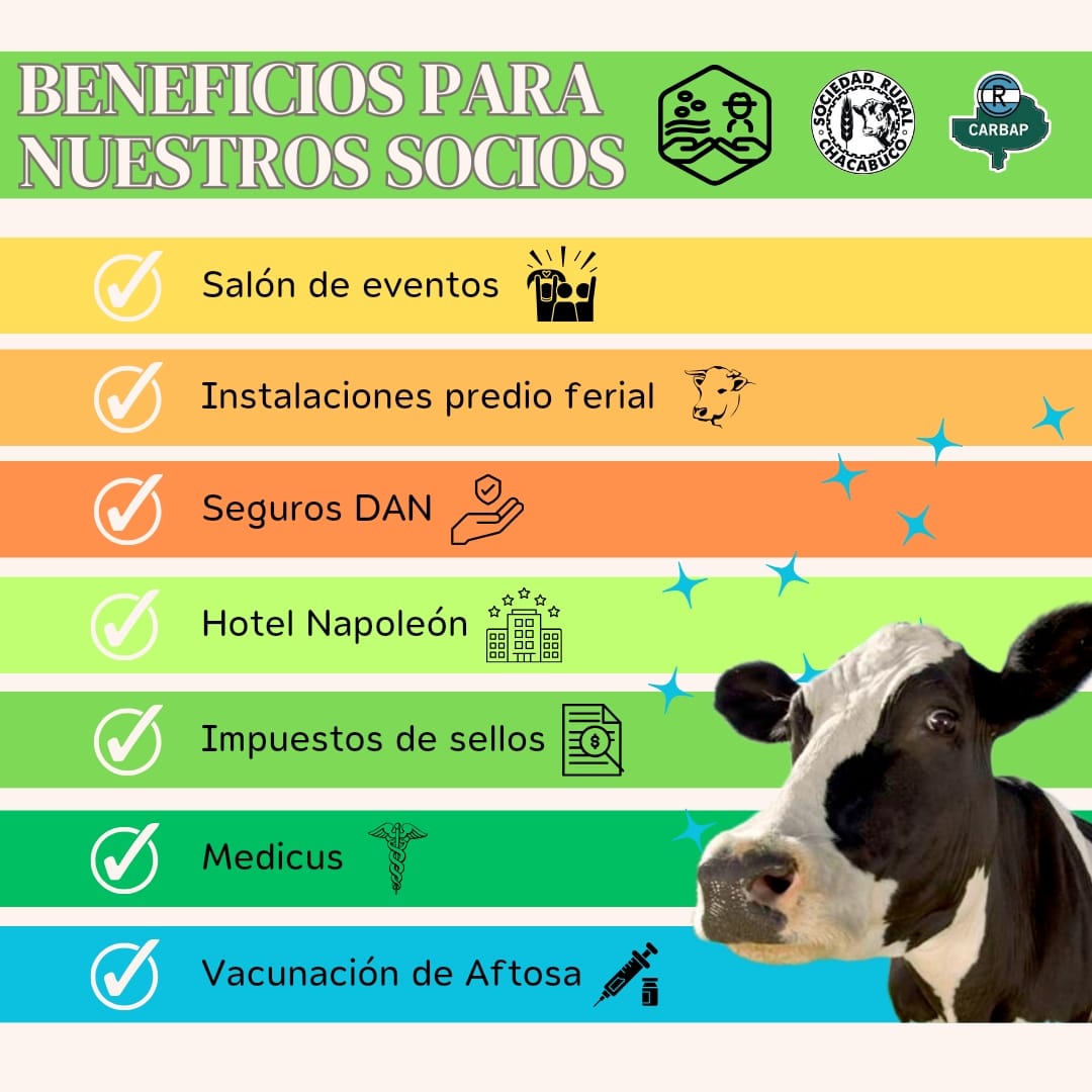 ASOCIATE A RURAL CHACABUCO Y DISFRUTÁ LOS BENEFICIOS